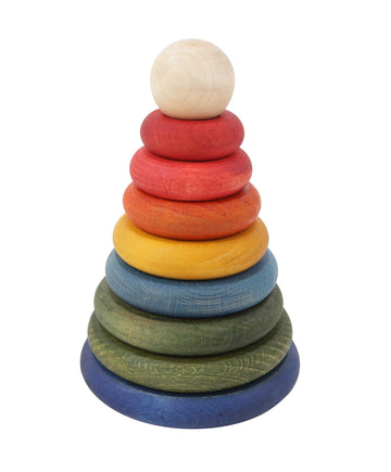 Wooden Story - Houten stapeltoren - Rond - Rainbow